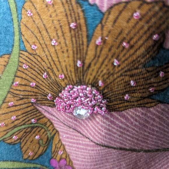 LE Rosee Embellished Floral Cardigan - Beautifully beaded Medium Seafoam… - Picture 14 of 14